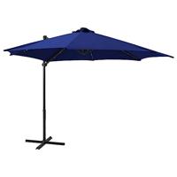VidaXL Zweefparasol met paal en led-verlichting 300 cm azuurblauw - thumbnail