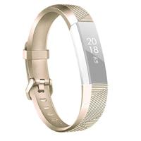 By Qubix - Compatible met Fitbit Alta Siliconen bandje - Maat: Large - Champagne Goud - Compatible fitbit bandje - thumbnail