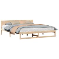 Bedframe met hoofdeinde Naturel 200 x 200 cm Massief grenenhout - thumbnail