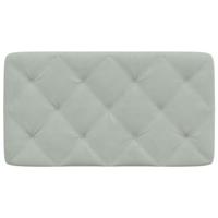 Hoofdbordkussen 80 cm fluweel lichtgrijs - thumbnail