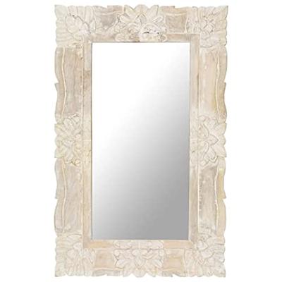VidaXL Spiegel 80x50 cm massief mangohout wit