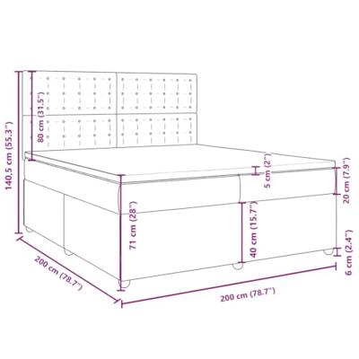 Boxspring met matras stof blauw 200x200 cm