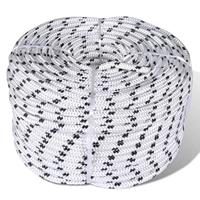 VidaXL Boottouw gevlochten 8 mm 250 m polyester wit - thumbnail