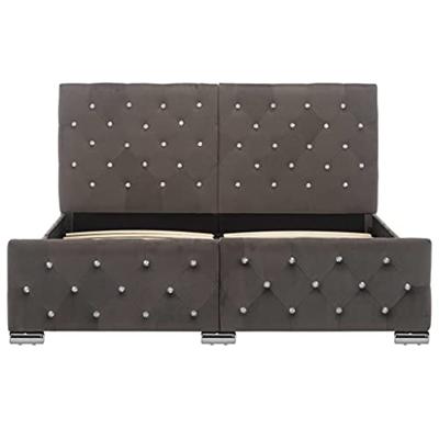 Bedframe fluweel grijs 140x200 cm Bedframe fluweel grijs 140x200 cm