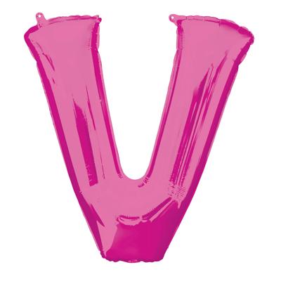 Folieballon Roze Letter &apos;V&apos; Groot