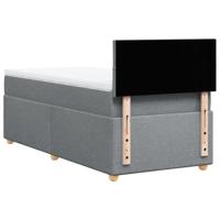 Boxspring met matras stof lichtgrijs 100x200 cm - thumbnail