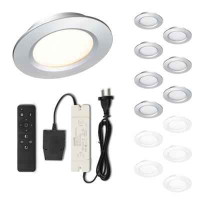 Set LED-inbouwspot met afstandsbediening Modena zilver 3W dimbaar 1-12 stuks