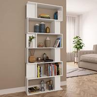 Boekenkast / kamerscherm 80x24x192 cm bewerkt hout wit - thumbnail