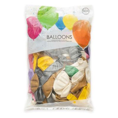 Globos Ballonnen metallic pearl mix kleuren 30cm, 100st.