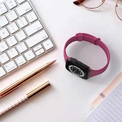 TPU Slim Fit bandje - Wijnrood - Geschikt voor Apple Watch 38mm / 40mm / 41mm / 42mm