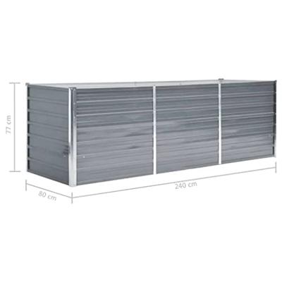 VidaXL Plantenbak verhoogd 240x80x77 cm gegalvaniseerd staal grijs