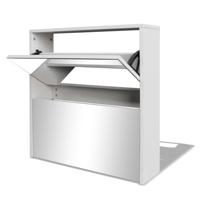 VidaXL Schoenenkast tweelaags met spiegel 63x17x67 cm wit - thumbnail
