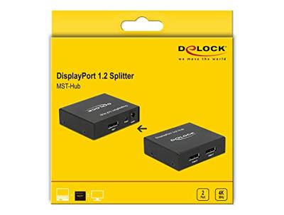 Delock 87691 DisplayPort 1.2-splitter 1 x DisplayPort in > 2 x DisplayPort uit 4K