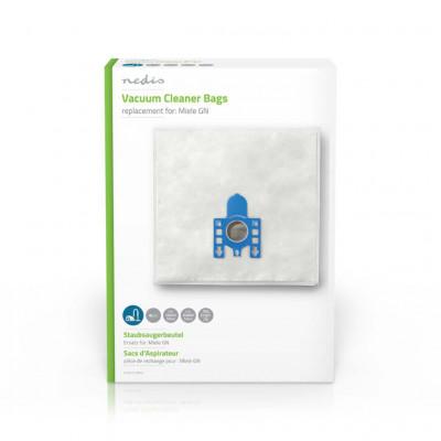 Nedis Stofzuigerzak | 4 Stuks | Synthetisch | voor Miele | Wit | 1 stuks - DUBG221MIE4 DUBG221MIE4