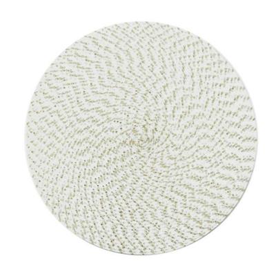 2 stks PP ronde ovale geweven placemat grootte: diameter 36cm (wit)