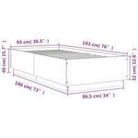 Bedframe met LED-verlichting bewerkt hout zwart 90x190 cm - thumbnail
