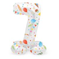 Folat BV Staande folieballon joyful party cijfer 7 -72cm - thumbnail