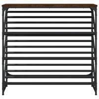 Schoenenrek 90x30x85 cm bewerkt hout bruineikenkleurig - thumbnail