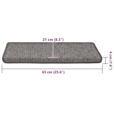 VidaXL Trapmatten zelfklevend 15st sisal-look 65x21x4cm grijs en beige VidaXL Trapmatten zelfklevend 15st sisal-look 65x21x4cm grijs en beige