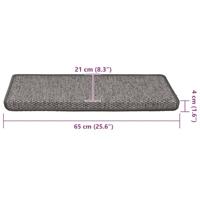 VidaXL Trapmatten zelfklevend 15st sisal-look 65x21x4cm grijs en beige - thumbnail