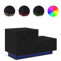 Nachtkastje met lade Zwart eiken 70 x 36 x 40.5 cm Bewerkt hout - thumbnail