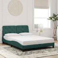 Bedframe zonder matras 140x190 cm fluweel donkergroen - thumbnail