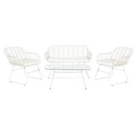 Bank en tafel set DKD Home Decor Metaal Synthetische rotan 124 x 74 x 84 cm - thumbnail