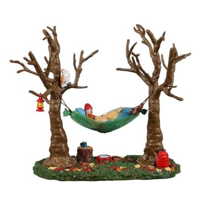 Lemax camping hammock buddy kerstdorp tafereel Vail Village 2022 - thumbnail
