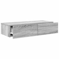 Wandschap met lades 80x33x17 cm bewerkt hout grijs sonoma eiken - thumbnail