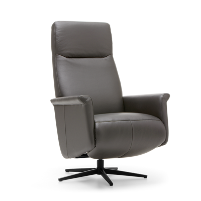 Relaxstoel J-107 Zwart Leer Relaxstoel J-107 Zwart Leer