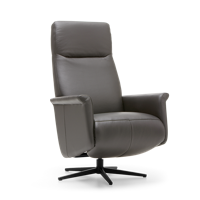 Relaxstoel J-107 Zwart Leer - thumbnail