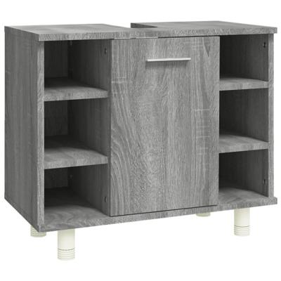 Badkamerkast 60x32x53,5 cm bewerkt hout grijs sonoma eikenkleur
