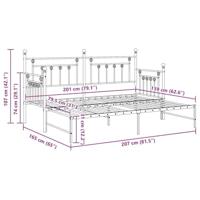 Bedframe voor een daybed met hoofdeinde Zwart 80 x 200 cm Staal - thumbnail