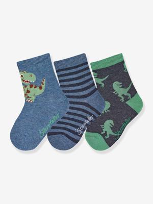 Set van 3 paar Dino sokken voor jongens van STERNTALER gemêleerd blauw