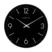 NeXtime NE-3157ZW Wandklok Dia. 35 Cm, Bol Glas, Zwart, 'Basic Dome' - thumbnail