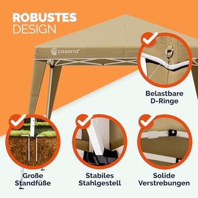 Vouwbare Party-tent Capri 3x3m Beige Vouwbare Party-tent Capri 3x3m Beige