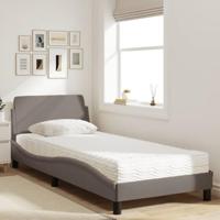 Bed met matras stof taupe 90x200 cm - thumbnail