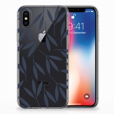 Apple iPhone X | Xs | TPU Case | Leaves Blue