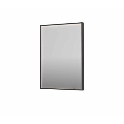 Spiegel INK SP19 60x4x80 cm incl. direct LED-Verlichting Rondom en Spiegelverwarming Geborsteld Metal Black