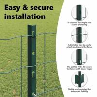 VidaXL Hek met paal groen 1,2 x 25 m staal - thumbnail