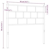 Hoofdbord 80 cm metaal zwart - thumbnail