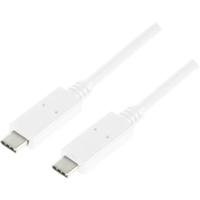 LogiLink CU0131 USB-kabel USB 3.2 Gen1 USB-C stekker, USB-C stekker 1.00 m Wit - thumbnail