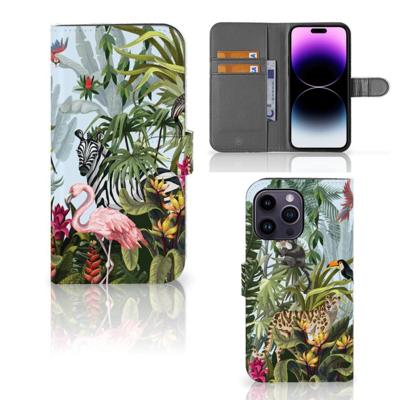 Telefoonhoesje | Met pasjeshouder | voor iPhone 15 Pro Max Jungle