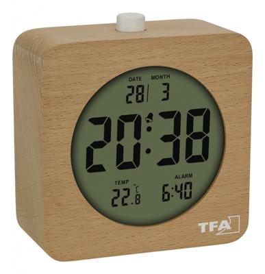 TFA Dostmann 60.2049.05 Wekker Kwarts Bruin, Beuken Alarmtijden 1 Groot display TFA Dostmann 60.2049.05 Wekker Kwarts Bruin, Beuken Alarmtijden 1 Groot display