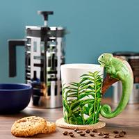 Kameleon - Gevormd Handvat Keramiek Mok - thumbnail