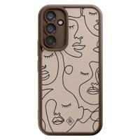Samsung Galaxy A54 bruine case - Abstract faces - thumbnail