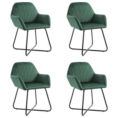 VidaXL Eetkamerstoelen 4 st fluweel groen VidaXL Eetkamerstoelen 4 st fluweel groen