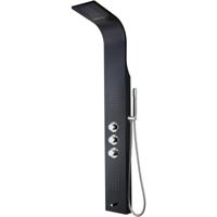 Zwart RVS Thermostatisch Douchepaneel 160x20 cm met Regendouche - thumbnail