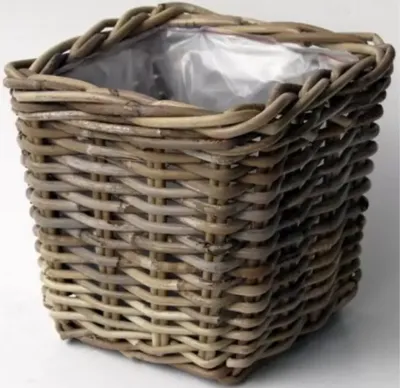 Plantenmand Rotan Antiek grijs 18cm