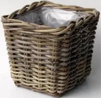 Plantenmand Rotan Antiek grijs 18cm - thumbnail